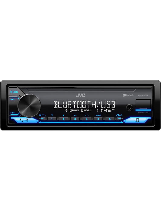 JVC KD-SX27BT Kar Stereo met Bluetooth, 100W Digitale Media-ontvanger, 1.5A USB om Toestelle te Laai, Enkel DIN Hoofeenheid, AM/FM, Aux-in, JVC Remote App
