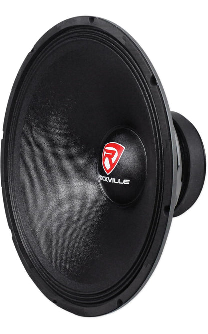 Rockville RVW1800P8 1800W 18" Rou DJ Subwoofer 8 Ohm, Hoë Kraghantering, Diep Basreaksie, Duursame Konstruksie, vir Professionele DJ's en Regstreekse Klank