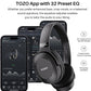 Hybrid Active Noise Cancelling Headphones, Wireless Over Ear Bluetooth, 40H Playtime, Hi-Res Audio Custom EQ, Comfort Fit Ear Cups (Black)