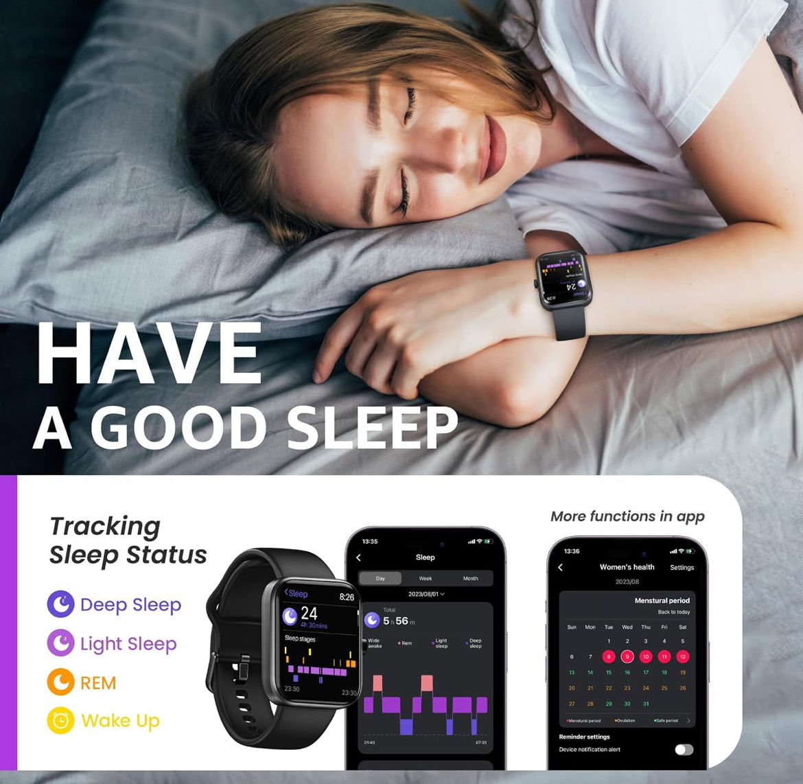 S3 Smart Watch for Men & Women, 1.83" HD Touchscreen, Bluetooth,IP68 Waterproof, Compatible with iOS & Android