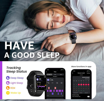S3 Smart Watch for Men & Women, 1.83" HD Touchscreen, Bluetooth,IP68 Waterproof, Compatible with iOS & Android