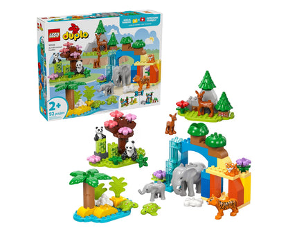 LEGO DUPLO Town 3-in-1 Wilde Dierefamilies Bou-speelstel – Voorskoolse Leer en Opvoedkundig m/ 10 Dierefigure