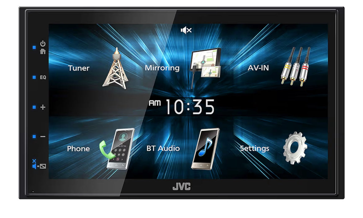 JVC KW-M150BT Bluetooth Motorradio-Ontvanger met USB-poort – 6.75" Raakskerm – AM/FM Radio – MP3-speler Dubbel DIN – 13-band EQ (Swart)