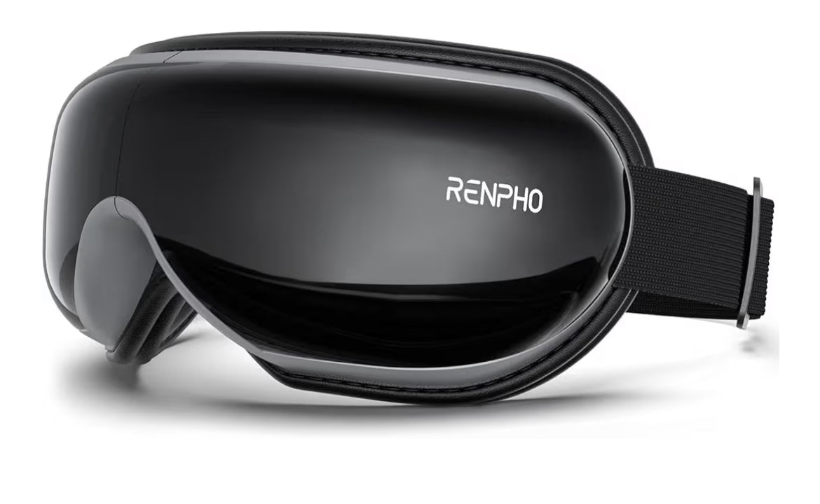 Eyeris 1 Eye Massager w/ Heat for Migraine, Smart Sleep Mask for Dry Eyes Relax, Reduce Strain - Black