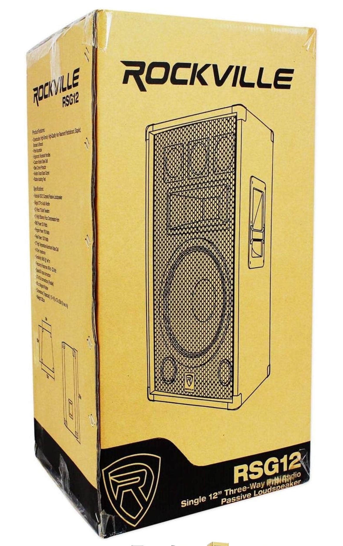 Rockville (2) RSG12 12 3-Way 1000 Watt 8-Ohm Passive DJ/Pro Audio PA Speaker