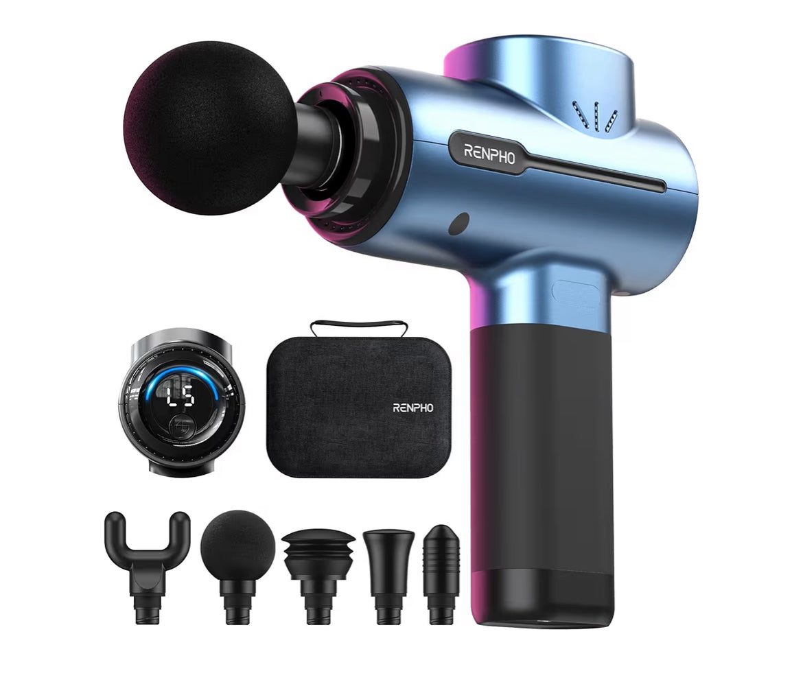 Active Blue -  Massage Gun Deep Tissue Portable Percussion Massager for Back and Neck, Handheld Device with Carry Case