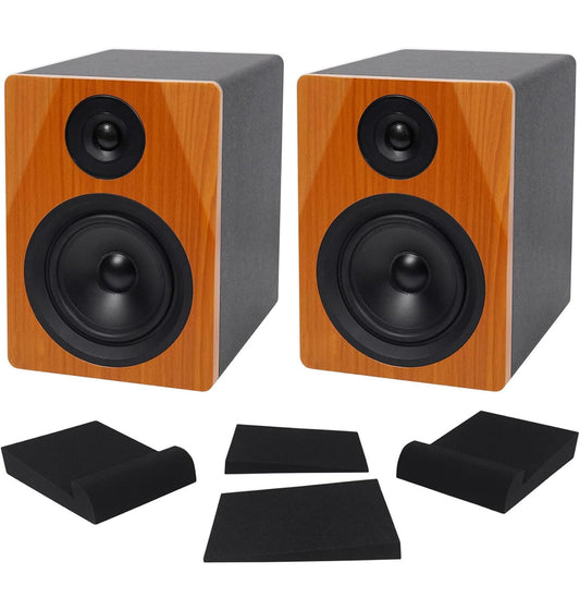 Rockville 2 DPM5C Dubbele Aangedrewe 5.25" 300w Aktiewe Opnameateljee-monitors+Pads
