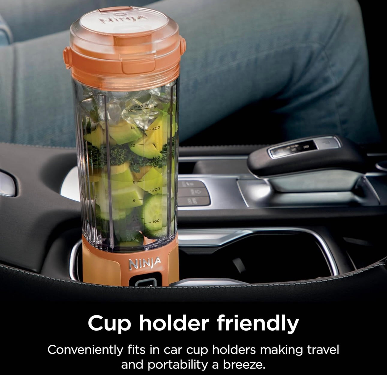 Ninja Blast Portable Blender, Cordless, 18oz. Vessel, Personal Blender BPA Free, Leakproof Lid & Sip Spout, USB-C Rechargeable, Dishwasher Safe Parts - Orange Apricot (BC151AO)