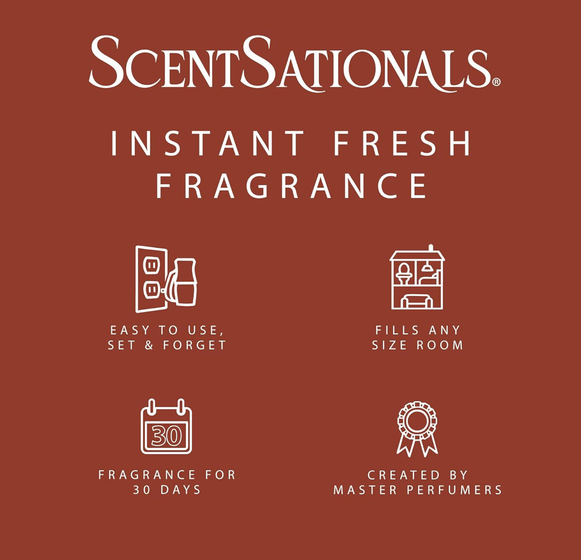 ScentSationals Warm Apple Pie Fragrance Oil Plug In Air Freshener Refills 3-Pack - Works w/ Scentsationals Wall Plugs - Packaging May Vary