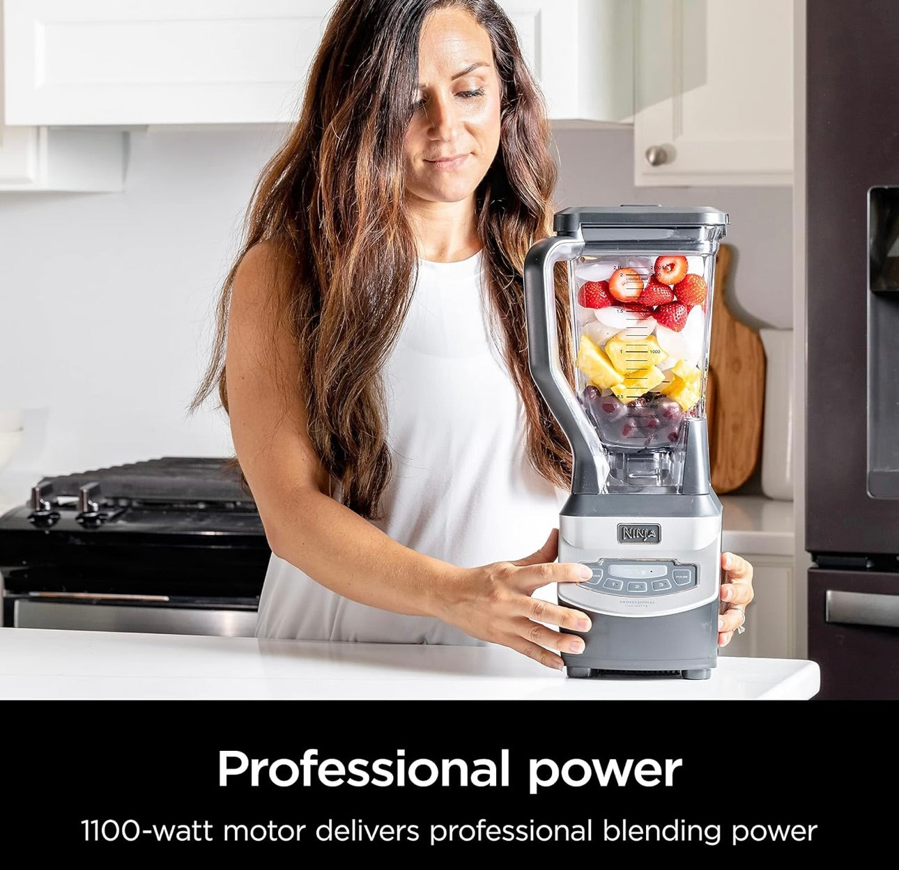Ninja BL660 Professional Compact Smoothie & Food Processing Blender, 1100-Watts, 3 Functions - 2-oz.* Pitcher, (2) 16-oz. To-Go Cups & Spout Lids - Gray