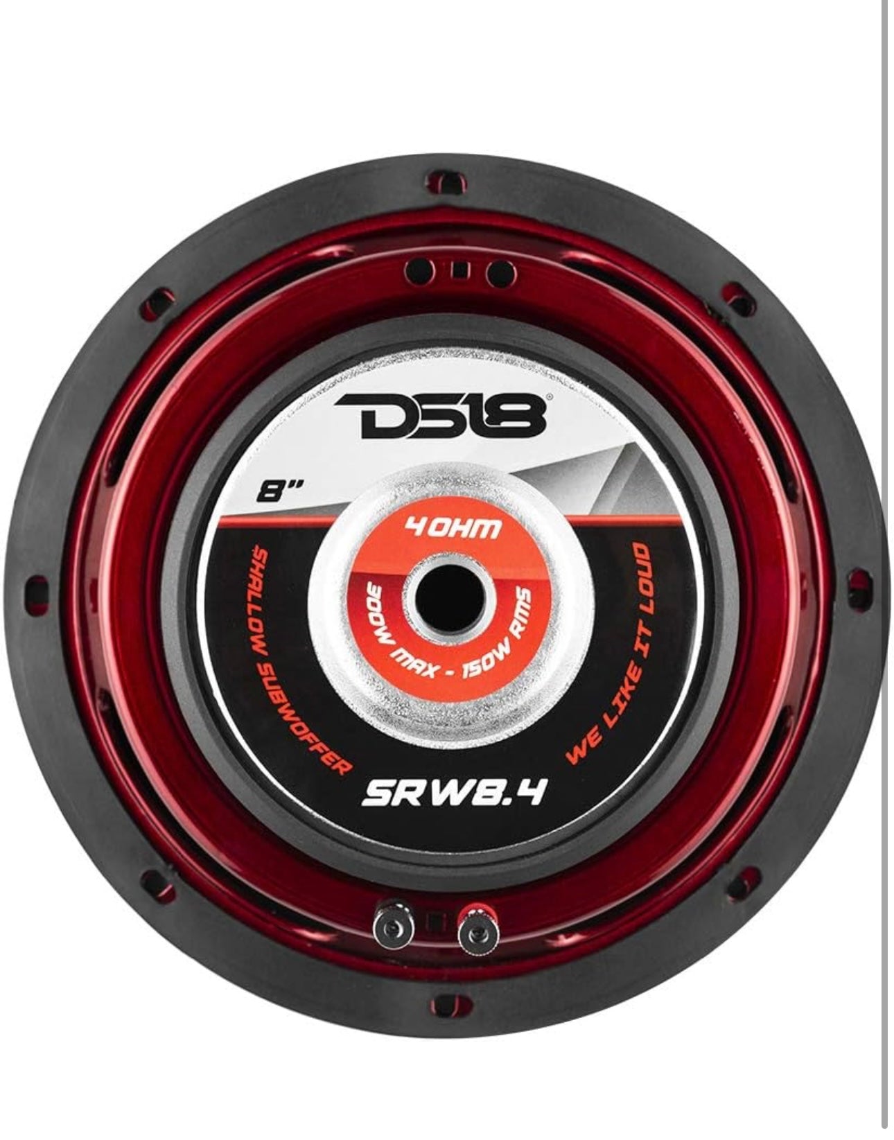 DS18 SRW8.4 8" Shallow Car Subwoofer - 300 Watts, Single Voice Coil, 4-Ohm (1 PC)