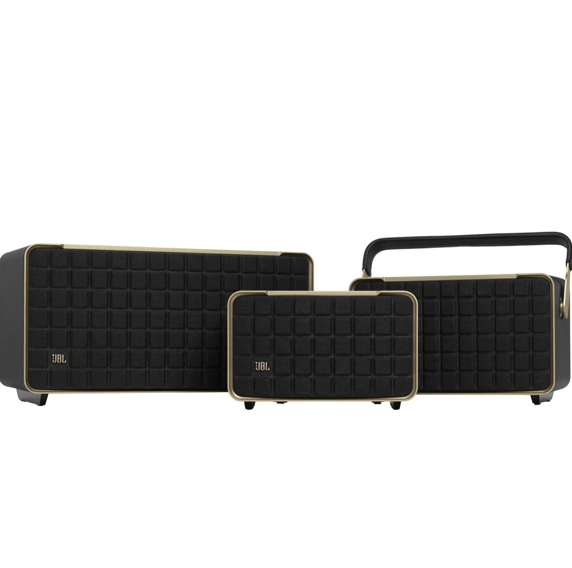 JBL Retro Style Authentics 200 Smart Home Speaker with Built in Wi-Fi, Bluetooth and Voice Assistants - (Black/Gold)