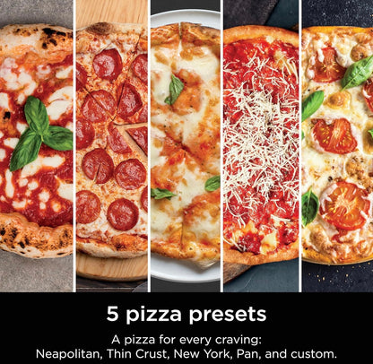 Ninja Artisan Buite Pizza Oond, 12-duim, 3-minute Pizza, Napolitaans, Dun Kors, New York Chicago, Pasgemaak, 700F Maksimum Temperatuur, Elektriese Hitte, Bak, Braai, Rys, Warmhou (MO201)