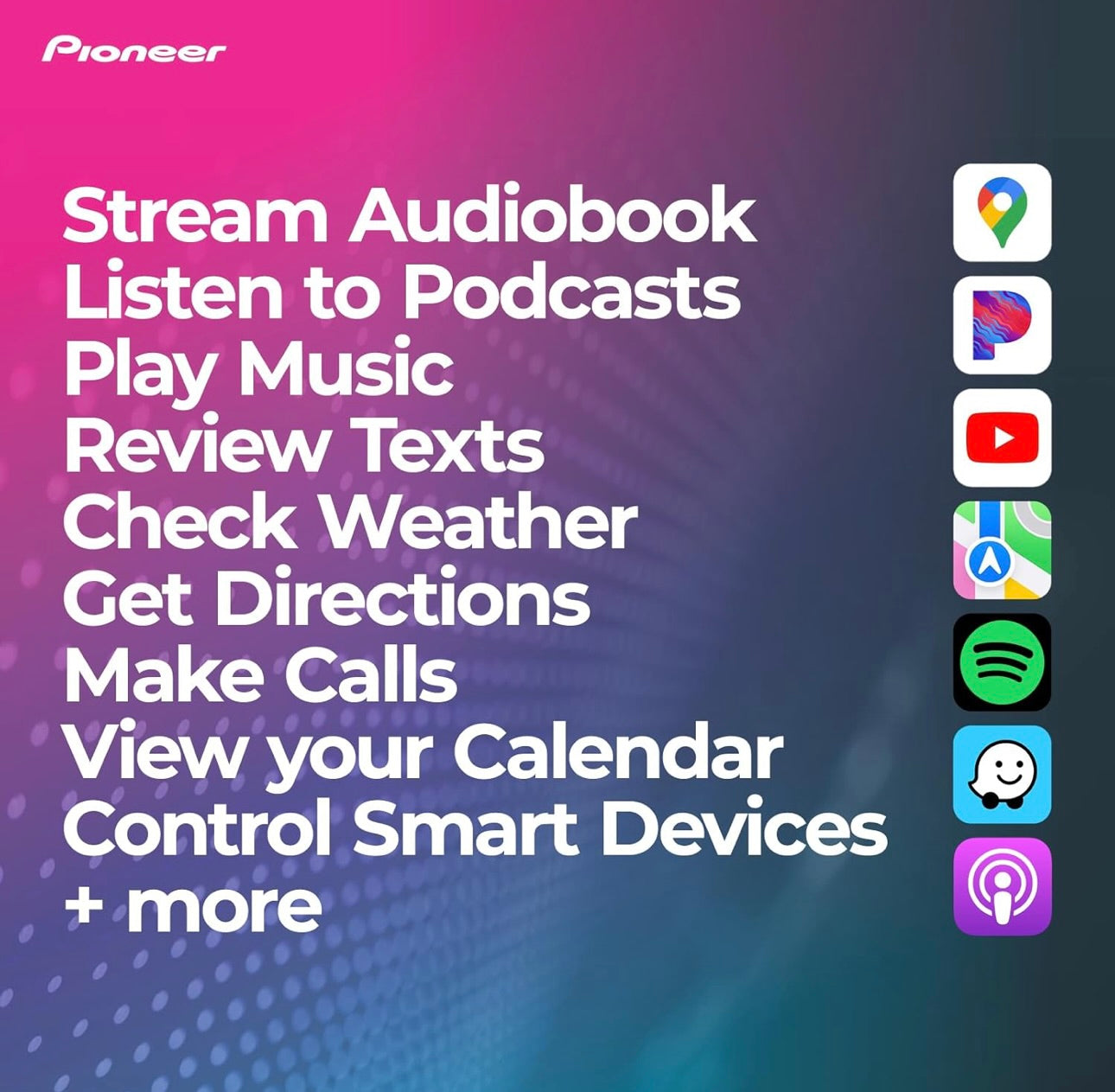 Pioneer DMH-1770NEX Dubbel-DIN Digitale Multimedia-ontvanger, Bedrade Apple CarPlay en Android Auto, 6.8” Kapasitiewe Raakskerm
