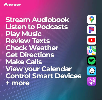 Pioneer DMH-1770NEX Dubbel-DIN Digitale Multimedia-ontvanger, Bedrade Apple CarPlay en Android Auto, 6.8” Kapasitiewe Raakskerm