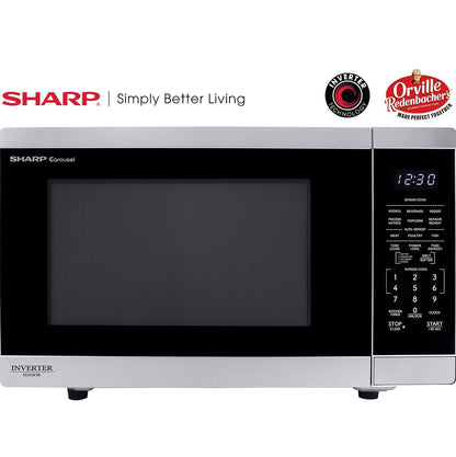 Sharp SMC1464KS 1.4 cu. ft. 1100W Stainless Steel Countertop Microwave Oven
Inverter Technology, 12.4" Carousel Turntable, Removable Turntable, Orville Redenbacher's Certified