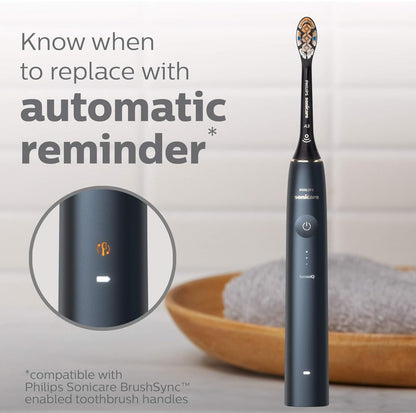 Philips Sonicare Oorspronklike A3 Premium Alles-in-Een Vervangings-tandeborselkoppe, 2 Borselkoppe (Swart) HX9092/95