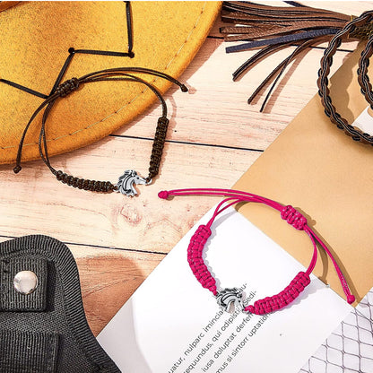 2 Stuks Perdeliefhebbers Ruiter Juweliersware Verstelbare Perdebedeltjie Armbande vir Tieners Meisies Seuns