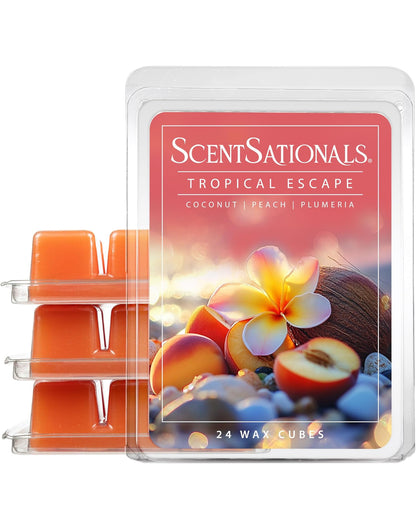 ScentSationals Tropical Escape Scented Wax Melts - Peach, Bergamot, & Pineapple - 10oz (PACK OF 4)
