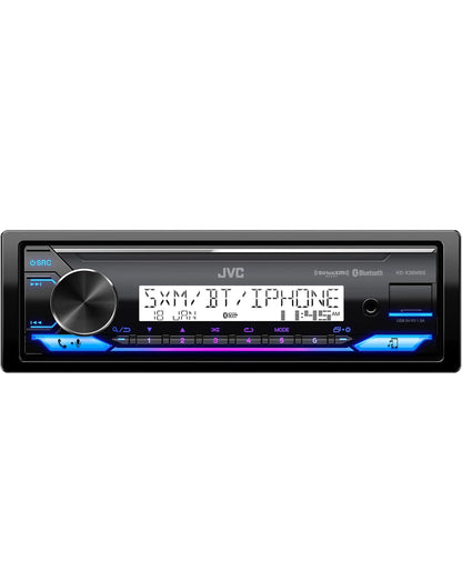 JVC KD-X38MBS Motor- en Mariene Digitale Media Ontvanger met Bluetooth, USB, SiriusXM Gereed, Versoenbaar met Amazon Alexa, Konformeel Bedekte PCB