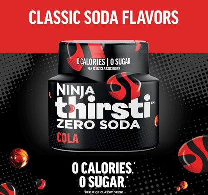 Ninja Thirsti Gegeurde Waterdruppels, ZERO KOELDRANK Cola, Klassieke Koeldrankgeure Maak 17, 355ml drankies - 3-Pak