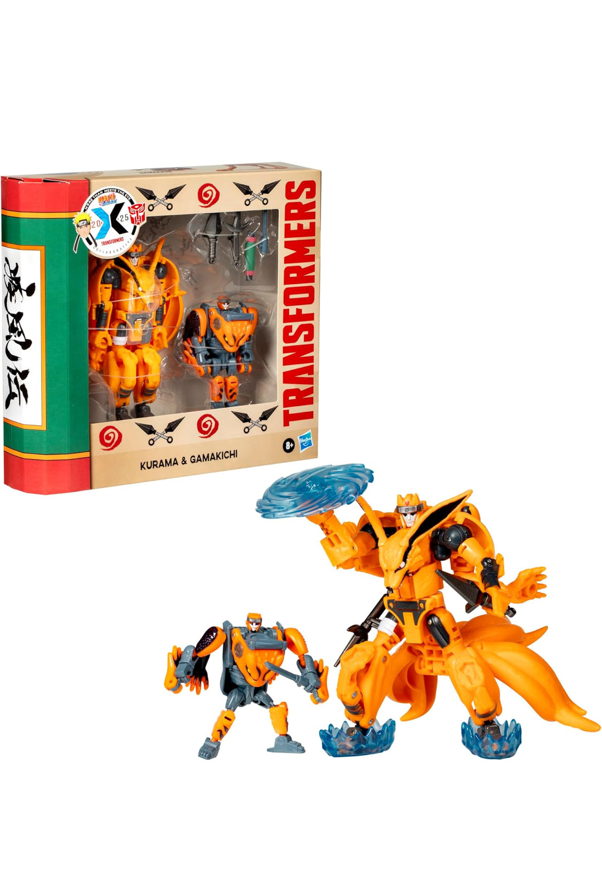 Transformers Collaborative Naruto Shippuden, Kurama & Gamakichi, Anime Toys, Action Figures, 8+