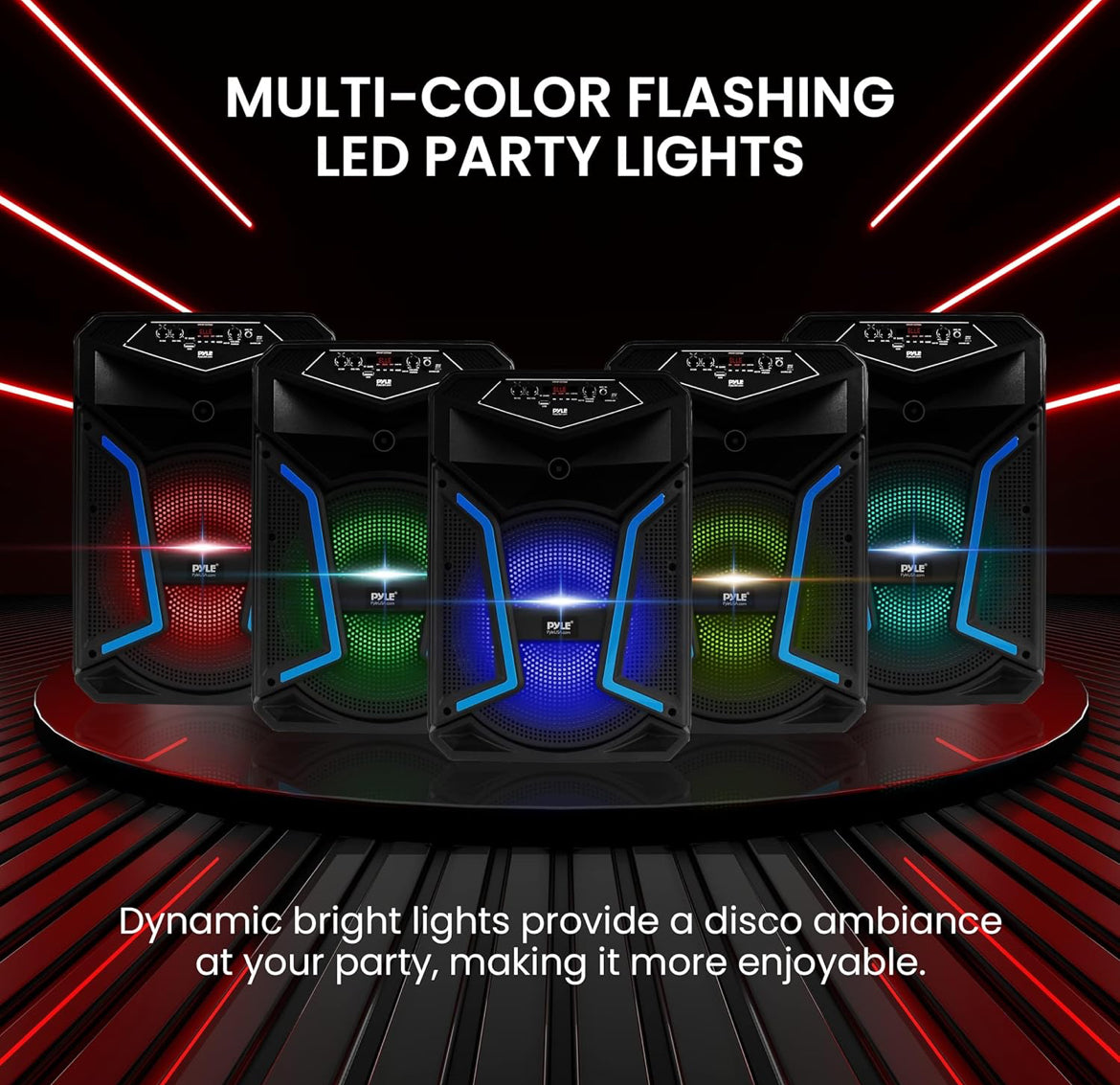 Draagbare Bluetooth PA Luidsprekerstelsel - 800W Buite Bluetooth Luidspreker Draagbare PA Stelsel met Mikrofoon In, Partytjieligte, MP3/USB, FM Radio, Rolwiele - Mik, Afstandbeheer