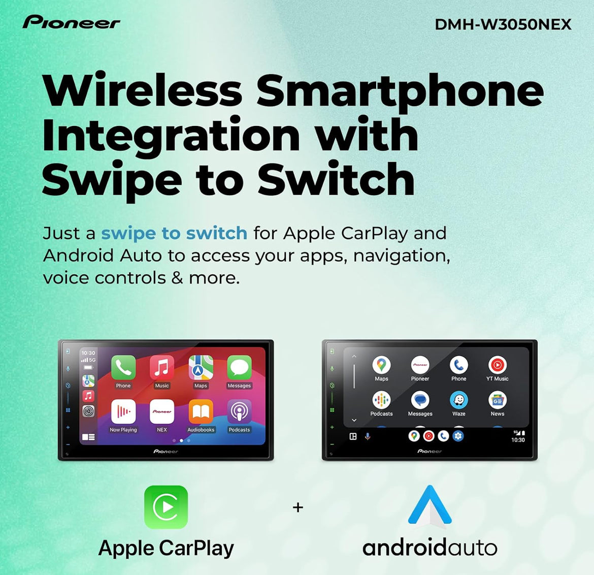 Pioneer DMH-W3050NEX 6.8" Capacitive Touchscreen Double Din Car Stereo
Digital Multimedia Receiver, Wireless Apple CarPlay & Android Auto, Bluetooth, Backup Cam, Maestro, HD Radio, Hi-Volt RCA