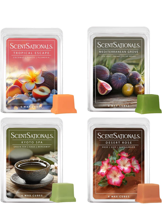 Scentsationals Wax Melts Serene Horizons 4 Pack – Long-Lasting, Strong-Scented Wax Cubes for Warmers 10oz (Pack of 4)