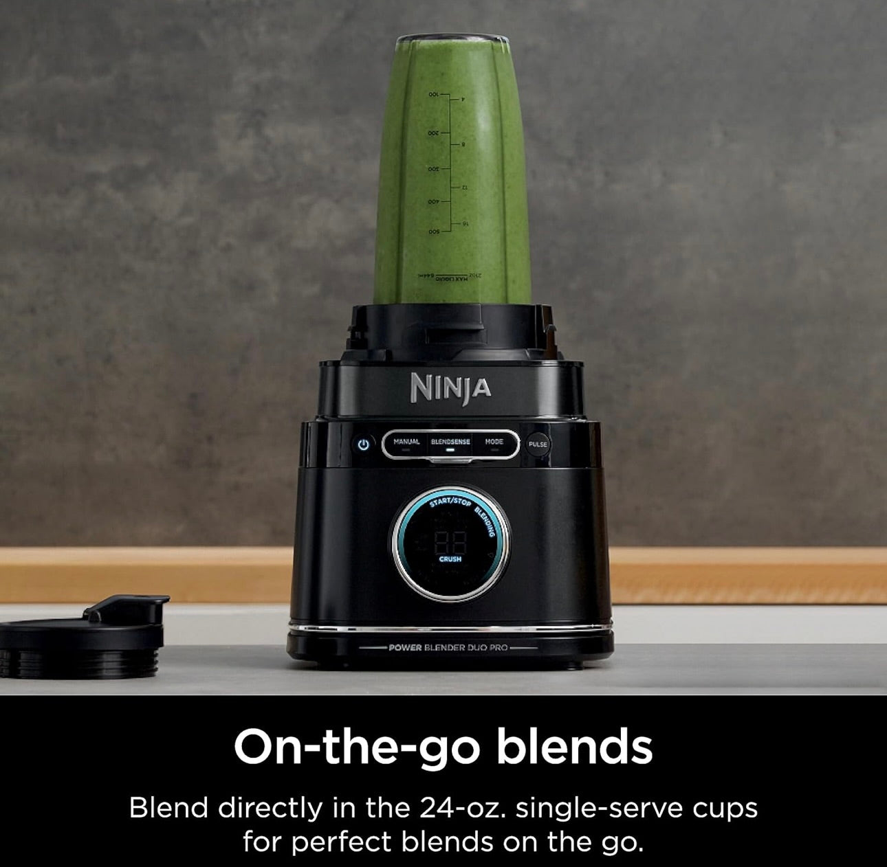 Ninja Detect Power Blender Pro + Personal Single-Serve, BlendSense Technology Compact Kitchen Countertop, 1800 P-Watts, 72 oz. Pitcher, (2) 24 oz. Cups - Black TB301