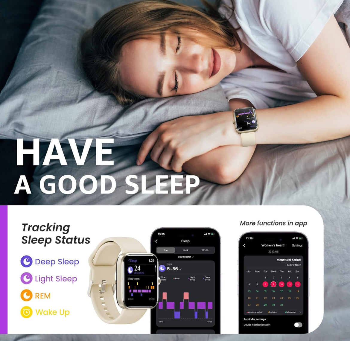 2025 New Upgraded Smart Watch for iPhone & Android, 1.83" Fitness Tracker Bluetooth, IP68 Waterproof Sleep Monitor - Gold