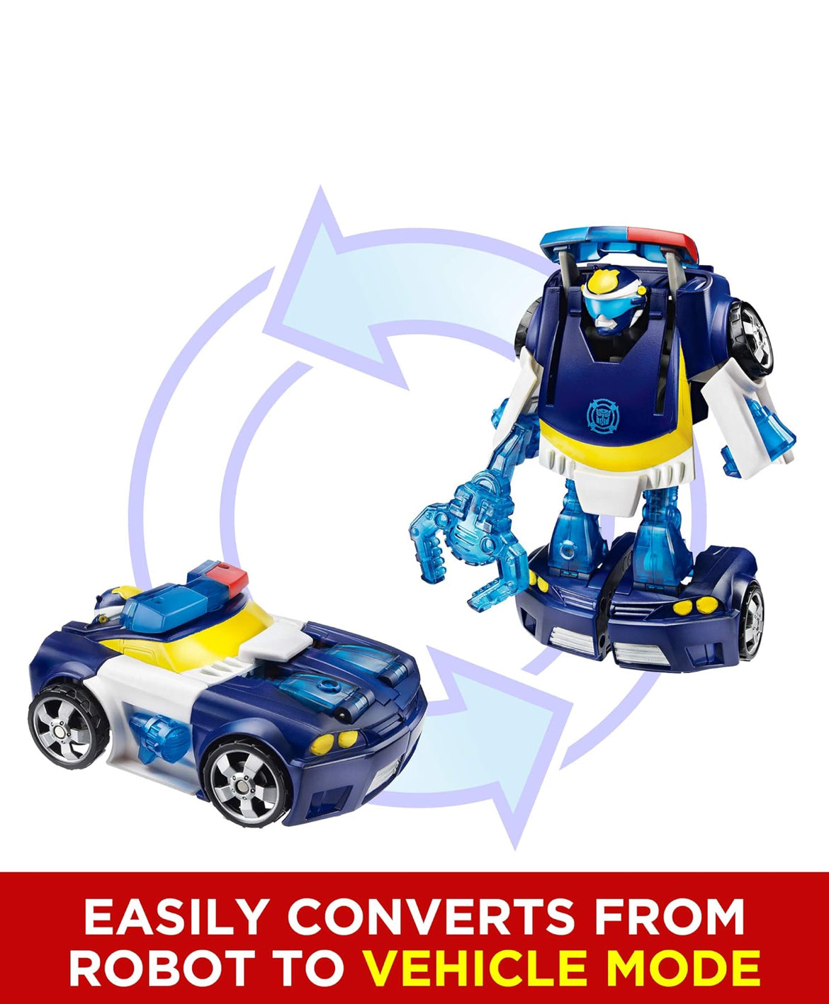 Transformers Playskool Heroes Rescue Bots Energize Chase The Police-Bot Action Figure, Ages 3-7