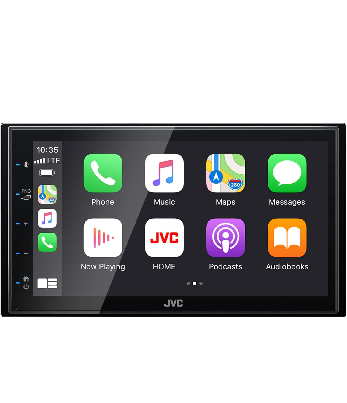 JVC Apple CarPlay Android Auto Multimedia Speler met 6.8" Kapasitiewe Raakskerm, Bluetooth Oudio en Hands-free Oproepe, MP3 Speler, Dubbel DIN, 13-Band EQ, SiriusXM, AM/FM Motorradio
