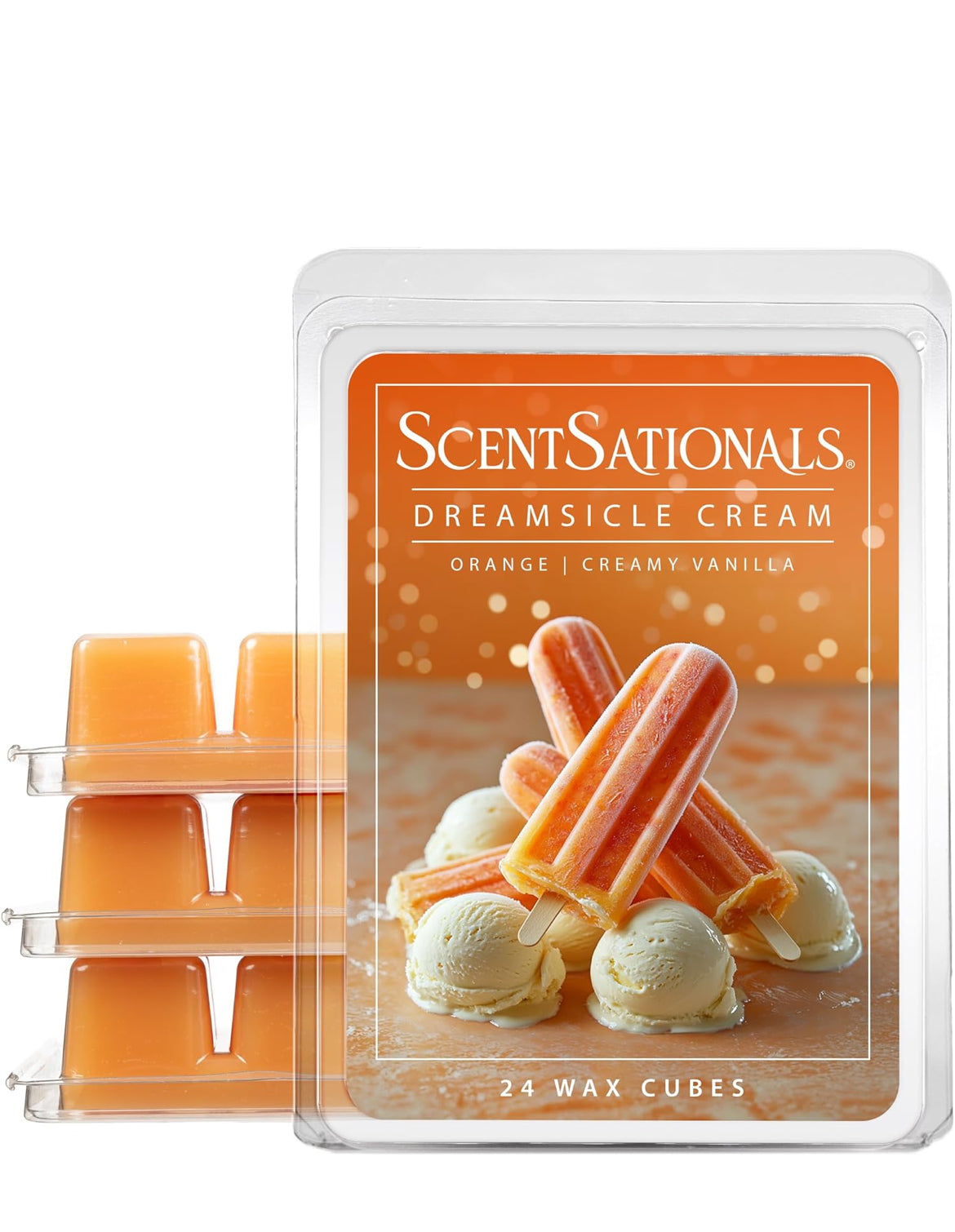 Scentsationals Wax Melts, Wax Cubes Strong Scent - Bakery Collection 2 Dreamsicle Cream - Long Lasting Scented Wax - 10oz (Pack of 4)