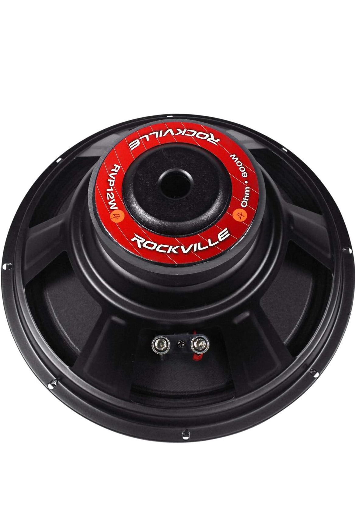 Rockville RVP12W4 600W 12" Rou DJ PA Subwoofer 4 Ohm, Kevlar Konus, Hoë Uitslag, Diep Bas, vir Lewendige Optredes en Mobiele DJ's