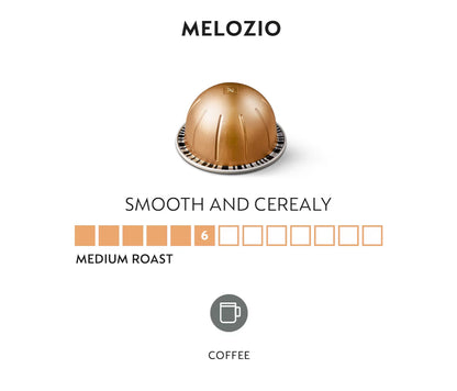 Nespresso Kapsules Vertuo, Melozio, Medium Geroosterde Koffie, Brou 7.8oz. - 10LT (Pak van 3) Koffiepads