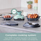 Ninja Crispi 4-in-1 Portable Glass Air Fryer Cooking System, 4 QT & 6 Cup Glass Containers with Storage Lids - Mint, FN101MT