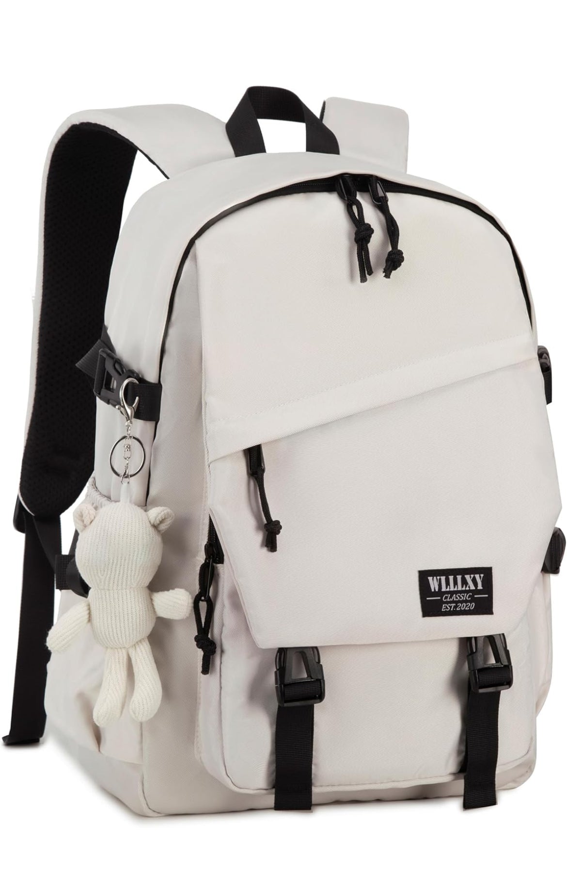 Laptop Backpack for Women, 15.6 Inch Work Laptop Bag Anti Theft Travel Backpacks Large School Bags Bookbag Casual Daypack Computer Bookbags for Teens Girls Students Off white