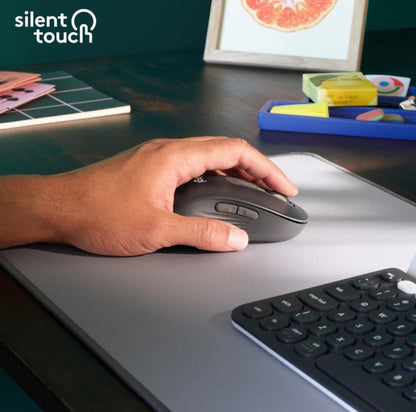 Logitech Signature M650 L Links (Grafiet) - Opties - Draadloos - Bluetooth/Radiofrekwensie - Grafiet - USB - 2000 dpi - Rolwiel - 5 Knoppies - 5 Programmeerbare Knoppies - Groot Hand/Palm Grootte -