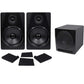 Rockville (2) APM8B 8" Powered Studio Monitors+Active 10" Subwoofer+Foam Pads