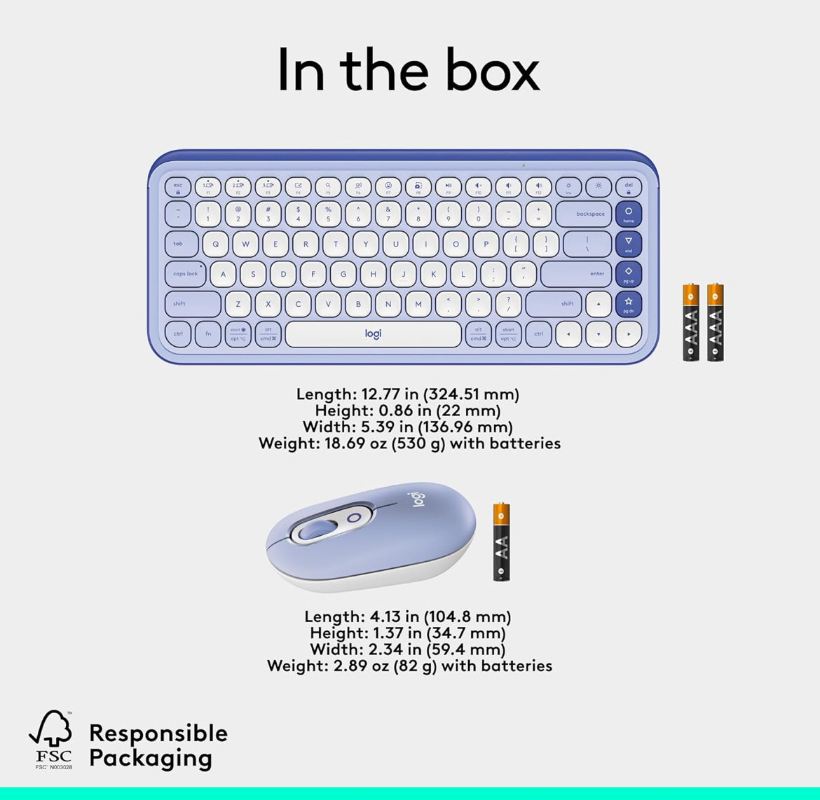 Logitech POP ICON Combo, Bluetooth-sleutelbord en -muiskombo, Gemaklike Tik, programmeerbare Sleutels en Knoppies, Stil klikke, Maklike Wisseling tot 3 Toestelle - Pers
