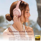 Hybrid Active Noise Cancelling Headphones, Wireless Over Ear Bluetooth, 40H Playtime, Hi-Res Audio Custom EQ, Comfort Fit Ear Cups (Pink)