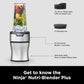 Ninja BN301 Nutri-Blender Plus Compact Personal Blender, 900-Peak-Watt Motor (3) 20 oz. To-Go Cups, (2) Spout-Lids (1) Storage-Lid, Dishwasher Safe - Silver