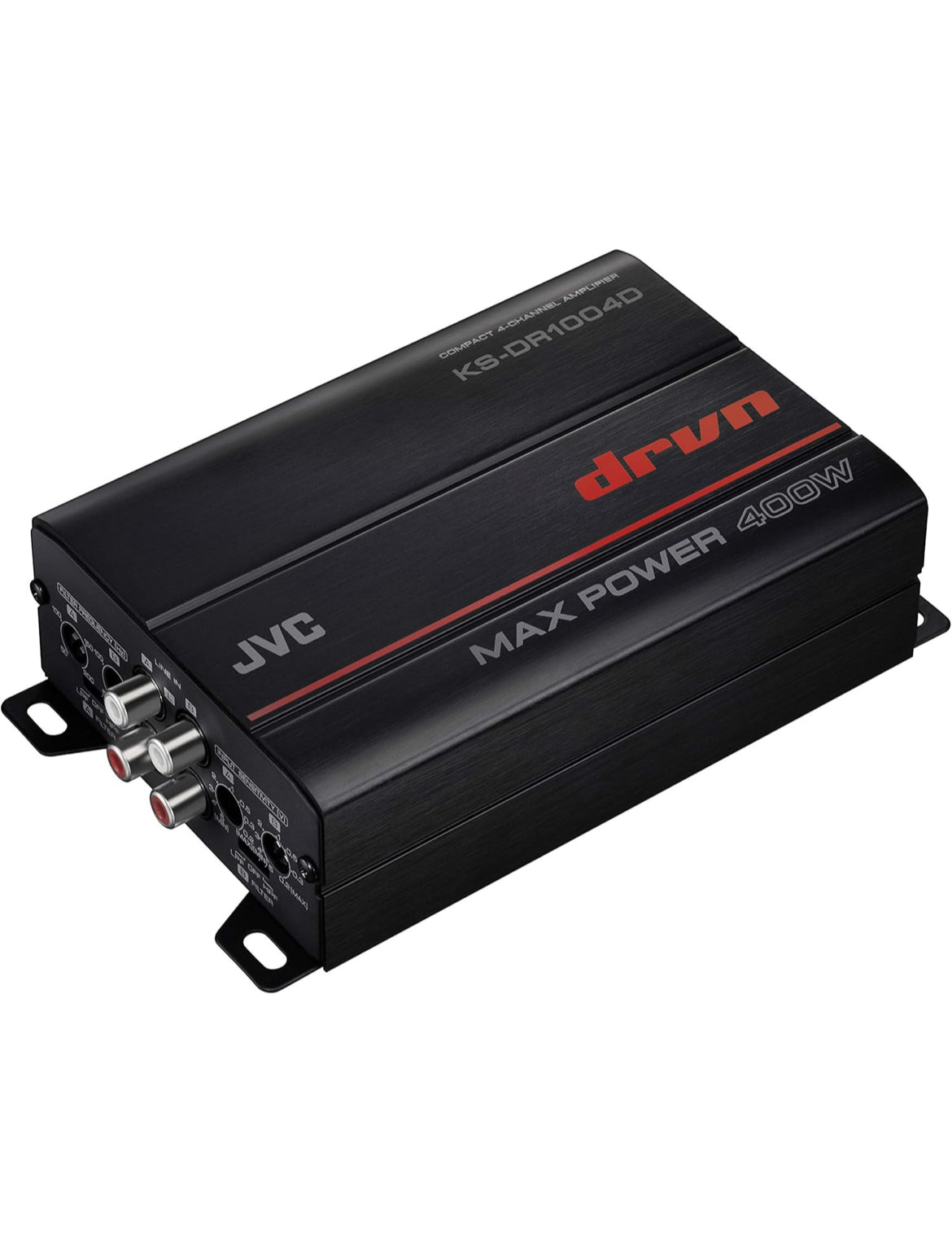 JVC KS-DR1004D 400 Watt 4-kanaal oorbrugbare versterker vir motor en mariene en RZR/ATV/UTV/wa-motorsport