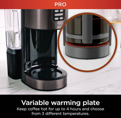 Ninja | Koffiemaker 14-koppie Glas Karaf Programmeerbaar - Sluit Verstelbare Warmhouplaat in - Swart Vlekvrye Staal