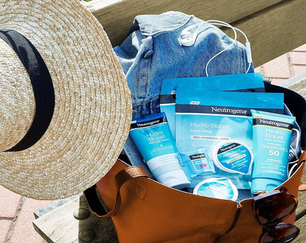 Neutrogena Hydro Boost Bevogtigende & Hidrerende 100% Hidrogelvelmasker vir Droë Vel met Hialuroonsuur - 28g (12 Pak)