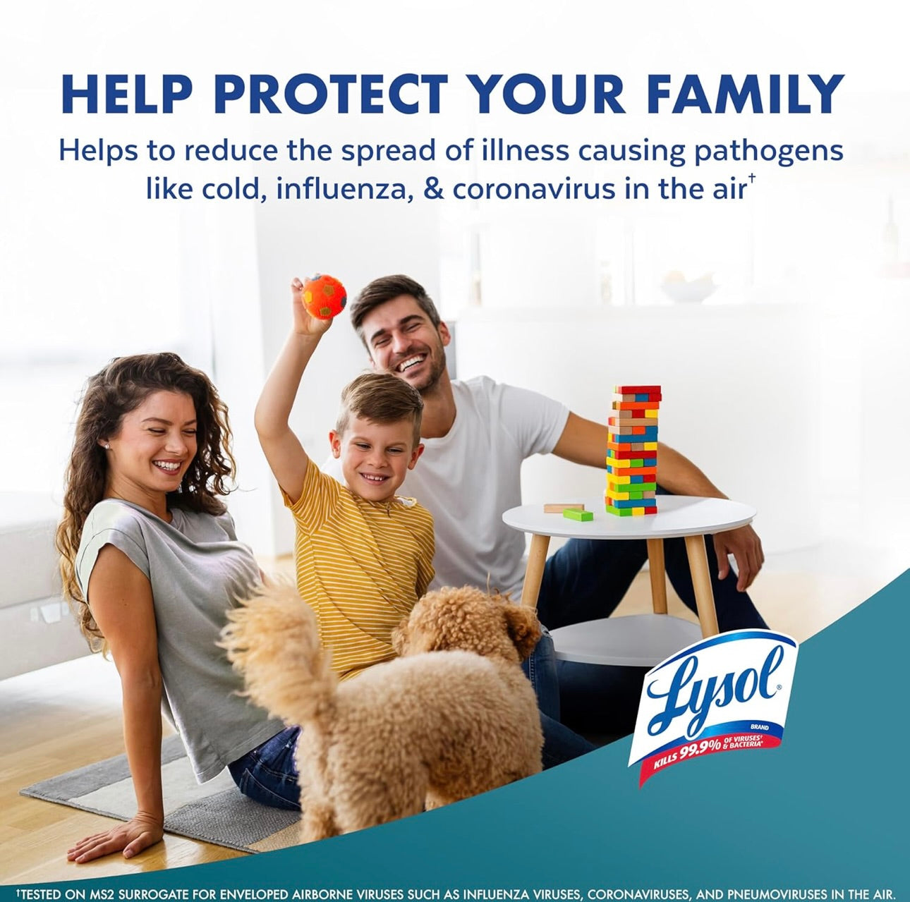 Lysol Lug Ontsmettingssproei + Reukverwyderaar vir Huis & Kantoor, Ontsmettende Lugsproei, Simple Fresh Geur, 10 oz (Pak van 3)