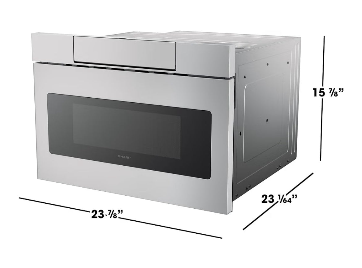 Sharp SMD2470ASY 24 in. 1.2 cu. ft. Built-In Microwave Drawer Oven
1.2 Cubic Feet, 950 Watt, Concealed Control Panel, Digital LCD Display