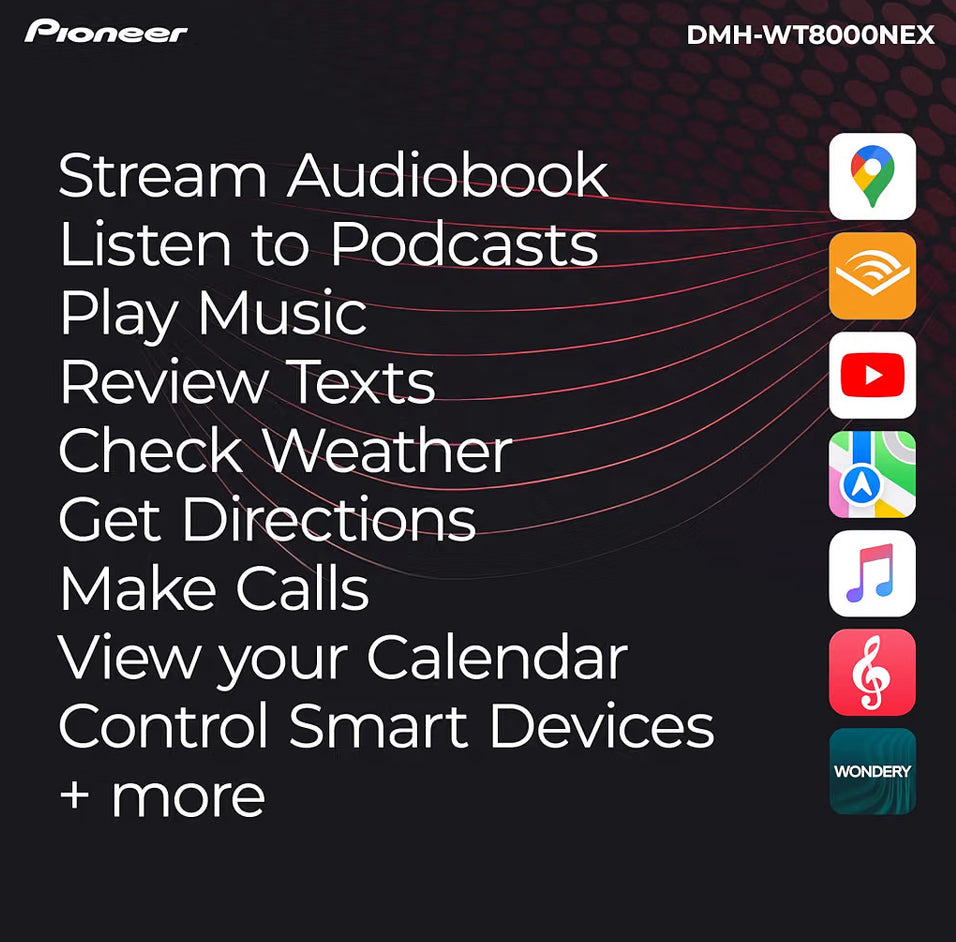 Pioneer DMH-WT8000NEX 10.1" Touchscreen Single Din Dolby Atmos Car Stereo
Digital Multimedia Receiver, Wireless Apple CarPlay & Android Auto, Wifi, Bluetooth, HD Radio, Rear Camera Inputs