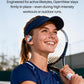 OpenWear Open Ear Headphones, Adjustable Ear Hooks, Ultra Comfort, Bass Bluetooth Headphones 5.4 with Smart Digital Display (Blue)